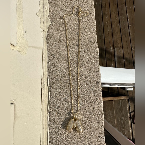 Bubble Initial Necklace “M” - Picture 5 of 5